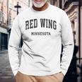 Red Wing ミネソタ Mn ヴィンテージ アスレチック スポーツデザイン 長袖Tシャツ 高齢者への贈り物