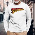 Super Daduperdad uperhero Dad 長袖Tシャツ 高齢者への贈り物