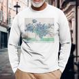 Trendyincentan Gogh Irises Famous Painting 1890 長袖Tシャツ 高齢者への贈り物