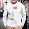 Uk United Kingdomignature ユニオンジャックフラッグポール背面に 長袖Tシャツ 高齢者への贈り物