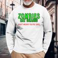 Zombies Eat Brains Don't Worry You'reafe 長袖Tシャツ 高齢者への贈り物