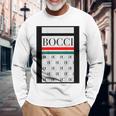 【バックプリント・背中側】Bocci ぼっち ロゴ 総柄 イタリア国旗風【変なtシャツ】陰キャ ブランド パロディ 面白 長袖Tシャツ 高齢者への贈り物