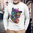 かっこいい ヒップホップ 猫 アーバン ストリートウェア B-Boy グラフィティ 長袖Tシャツ 高齢者への贈り物