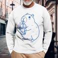 かわいい カピバラ ノベルティ グラフィック ボバティー ミルクセーキ ミルクティー 長袖Tシャツ 高齢者への贈り物