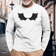 かわいいハロウィンブラックコウモリの羽 長袖Tシャツ 高齢者への贈り物