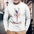 かわいい花柄バレリーナ 春の花 バレエダンサー 長袖Tシャツ 高齢者への贈り物