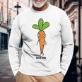 にんじん 人参 顔 イラスト かわいい おもしろ 簡単 シンプル ゆるい 野菜 長袖Tシャツ 高齢者への贈り物