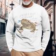 ひげを生やしたドラゴン、バルタゲーム、フトアゴヒゲトカゲ、ポゴナとくつろぐ 長袖tシャツ 長袖Tシャツ 高齢者への贈り物