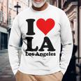 アイラブハートラロサンゼルスカリフォルニア 長袖Tシャツ 高齢者への贈り物