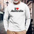 アイ・ラブ・ハート・オーストラリア 長袖Tシャツ 高齢者への贈り物