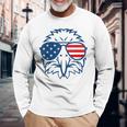 アメリカン・イーグル アメリカ国旗 7月4日 愛国 長袖Tシャツ 高齢者への贈り物