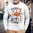 アメリカ国旗-アメリカン・アズ・アップルパイ 長袖Tシャツ 高齢者への贈り物