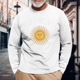 アルゼンチン国旗 アルゼンチン代表チームスタイル 5月の太陽 長袖Tシャツ 高齢者への贈り物