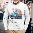 イースタートラッカー-面白いイースターバニーボーイズイースターネストトラック 長袖tシャツ 長袖Tシャツ 高齢者への贈り物