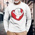 キャスパー・ザ・フレンドリー・ゴースト バレンタインデーのフロント&バック 長袖Tシャツ 高齢者への贈り物