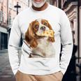キャバリア・キング・チャールズ・スパニエル・チーズ・ドッグキャバリアー 長袖tシャツ 長袖Tシャツ 高齢者への贈り物