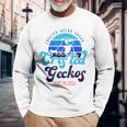 クレステッドゲッコーは私を笑顔にする エキゾチックなトカゲ 長袖Tシャツ 高齢者への贈り物