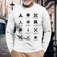 クールなタイプの忍者スターと手裏剣格闘技tシャツ 長袖Tシャツ 高齢者への贈り物