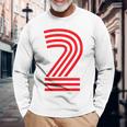 クールなレトロなレタリングジャージ、背番号2 Two Dos 長袖Tシャツ 高齢者への贈り物