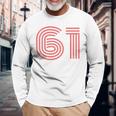 クールレトロライティングジャージ、背番号61 1961 長袖Tシャツ 高齢者への贈り物