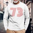 クールレトロライティングジャージ、背番号73 1973 長袖Tシャツ 高齢者への贈り物