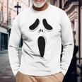 ゴーストスクリームフェイス ハロウィン ゴーストスクリームフェイス ハロウィン 長袖Tシャツ 高齢者への贈り物