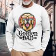 ゴールデンパパヴィンテージゴールデンレトリバー犬のための父親の日 長袖Tシャツ 高齢者への贈り物