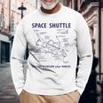 スペースシャトル レトロレイアウト ロケット科学者&宇宙飛行士用 長袖Tシャツ 高齢者への贈り物