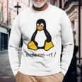 タックスlinuxペンギン-Sudorm-Rfコンピューターサイエンスコンピューター Tux Linux 長袖Tシャツ 高齢者への贈り物