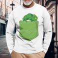 トロピカル アニマル トカゲ 爬虫類ラバー ポケット カメレオン 長袖Tシャツ 高齢者への贈り物