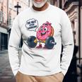 ドーナツストップワーキング ドーナツ ジム ワークアウト ウェイトリフティング 面白い 長袖Tシャツ 高齢者への贈り物