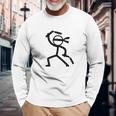 ヌンチャク棒人間クリップアートグラフィック 長袖tシャツ 長袖Tシャツ 高齢者への贈り物