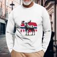 ノルウェー デザイン ヘラジカ ノルウェー国旗 自然 服装 北欧 長袖tシャツ 長袖Tシャツ 高齢者への贈り物