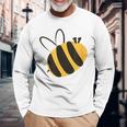 ハチ愛好家のためのかわいい蜂 はちみつ 長袖Tシャツ 高齢者への贈り物