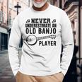 メンズ バンジョーじいさんバンジョーインストラクター 長袖Tシャツ 高齢者への贈り物