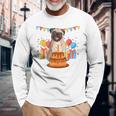 パグ 1歳 誕生日 お祝い ケーキ ペット 動物 犬 オーナー パグ 長袖Tシャツ 高齢者への贈り物