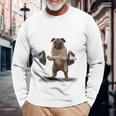 パグ の 筋トレ ついてこれないなら家に帰れ いぬ 犬 長袖Tシャツ 高齢者への贈り物