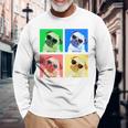 パグ 面白いtシャツ 犬 かわいい メンズ 子供 おもしろ 服 雑貨 グッズ ネタ わんこ イヌ 黒パグ 長袖tシャツ 長袖Tシャツ 高齢者への贈り物