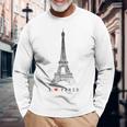 パリ エッフェル塔 ビンテージ スカイライン ラブ フランス ツアー エッフェル I Love Paris 長袖Tシャツ 高齢者への贈り物