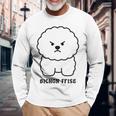 ビションフリーゼ 犬 怒る かわいい おもしろ イラスト シンプル 簡単 Bichon Frise 長袖tシャツ 長袖Tシャツ 高齢者への贈り物