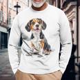 ビーグル 犬 モチーフ ペット イラスト ビーグル 長袖Tシャツ 高齢者への贈り物