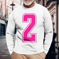 ピンク色背番号 2 チーム短大スポーツピンク色背番号付きユニフォーム 長袖Tシャツ 高齢者への贈り物