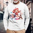 フランス パリ エッフェル塔 ファッション トイ プードル パリ 子犬 長袖Tシャツ 高齢者への贈り物