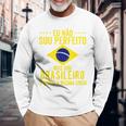 ブラジル国旗 ブラジル メンズ レディース キッズ グリーン ポルトガル語 長袖Tシャツ 高齢者への贈り物