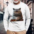 ブリティッシュショートヘア猫猫ママ猫ママかわいい猫 長袖tシャツ 長袖Tシャツ 高齢者への贈り物