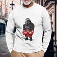 ボクシング チャンピオン ゴリラ ボクサーファイター 長袖Tシャツ 高齢者への贈り物