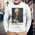 ヨハン・セバスティアン・バッハ 作曲家 クラシック音楽 Bach Composer Classical Music 長袖Tシャツ 高齢者への贈り物