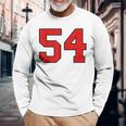 ラッキーナンバー54 クラシックカレッジアメリカン代表チームのファンプレイヤー 長袖Tシャツ 高齢者への贈り物
