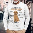 ラブラドゥードルの解剖学かわいい犬面白い犬ラブラドゥードル 長袖Tシャツ 高齢者への贈り物