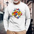 ルービックキューブ ルービックキューブ マジックキューブ レトロ ルービ ヴィンテージ オタク 長袖Tシャツ 高齢者への贈り物